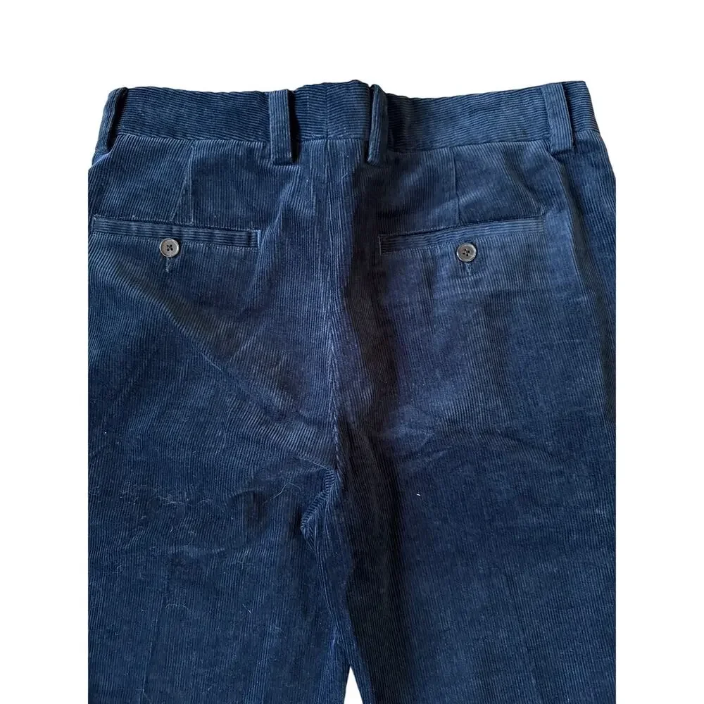 Wood Wood Corduroy Trousers Size 32 Navy Blue Men’s Pants Casual Retro